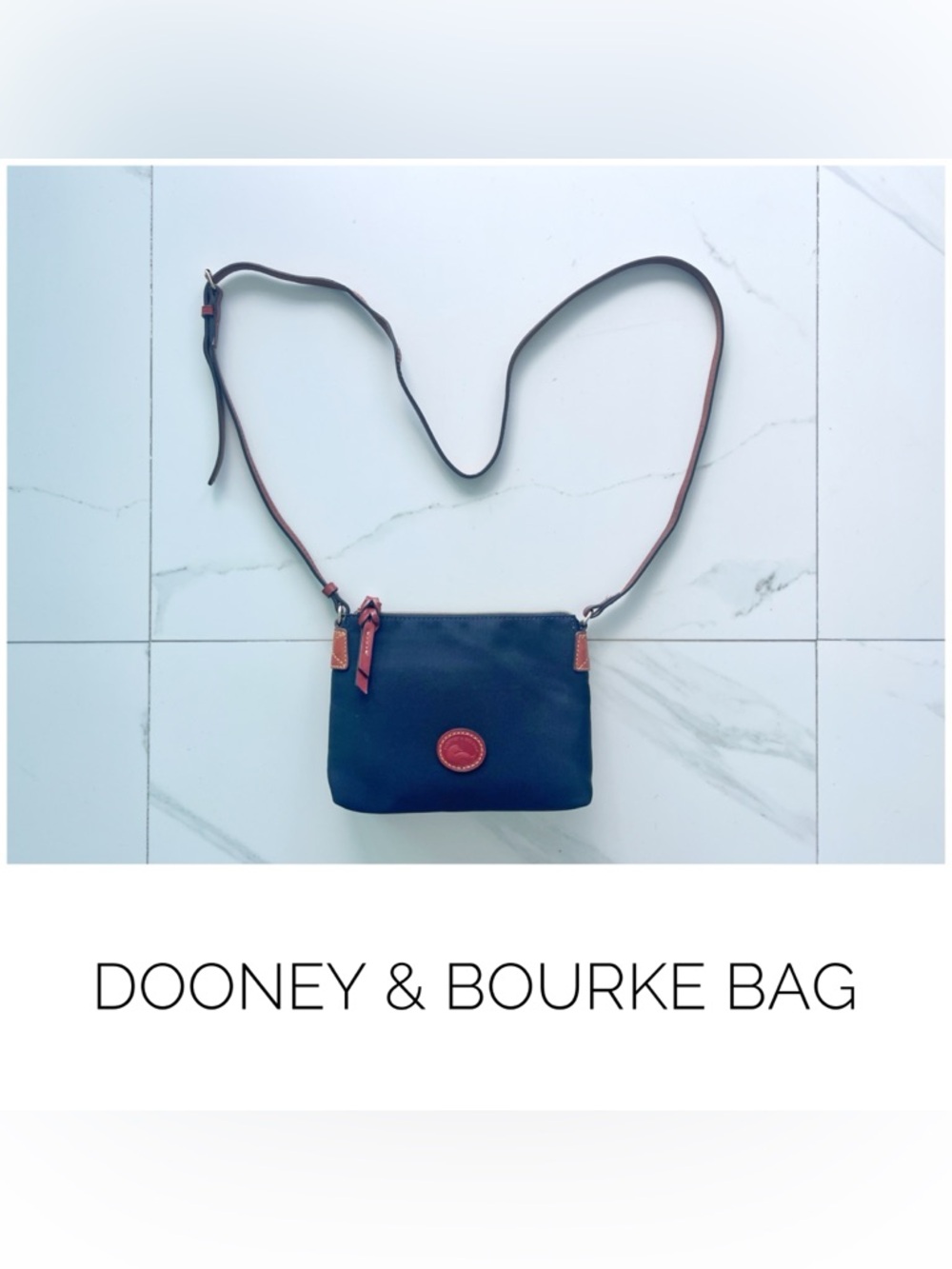 Dooney & Bourke bag purse crossbody black brown nylon leather cotton